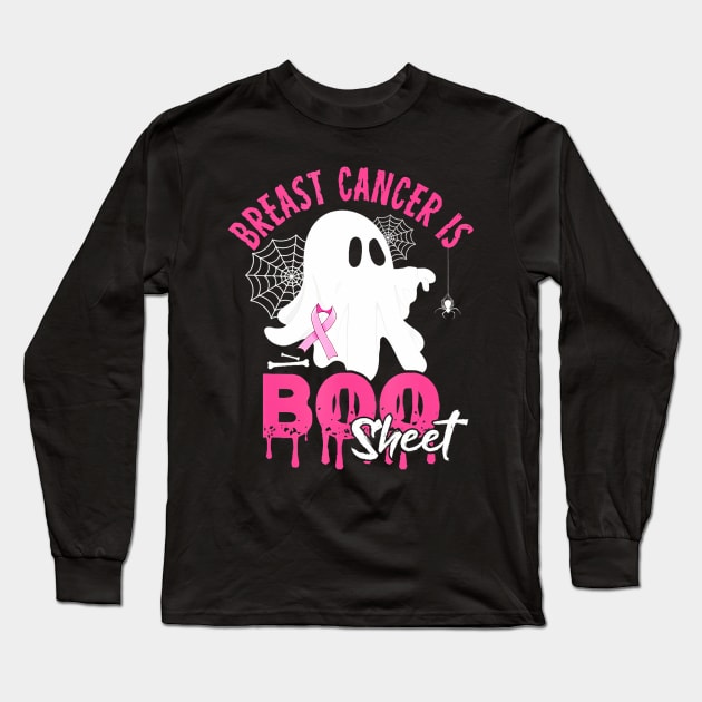 In October We Wear Pink Breast Cancer Is Boo Sheet Halloween Long Sleeve T-Shirt by eylaaadamf